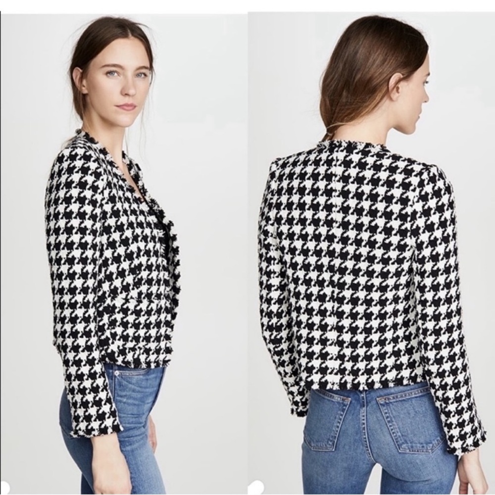 L'Agence Adette Houndstooth Tweed Jacket NWOT - Picture 3 of 10
